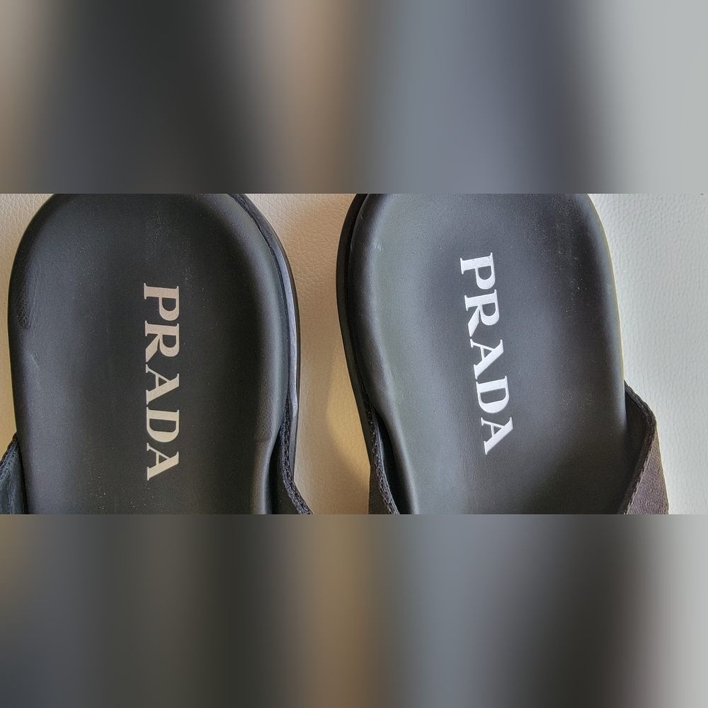 Prada Black Sandals Sleek Leather Design - Picture 4 of 9